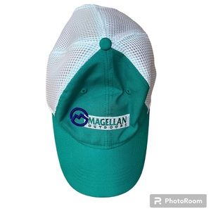 Magellan Outdoors Cool Quick Green White Mesh Back StrapBack Hat Cap Unisex